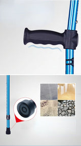 Adjustable Telescopic Underarm Cane Crutch Crutches Aluminum Alloy for Disabled Seniors Elderly Portable Folding Walking Stick O