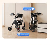 ‌440lbs Heavy-Duty Senior Mobility Rollator Walkers Foldable Sit /Push Walker /Shopping Basket&Adjustable Handles‌ Shopping Cart