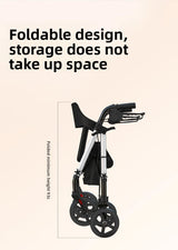 ‌440lbs Heavy-Duty Senior Mobility Rollator Walkers Foldable Sit /Push Walker /Shopping Basket&Adjustable Handles‌ Shopping Cart