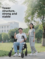 ‌440lbs Heavy-Duty Senior Mobility Rollator Walkers Foldable Sit /Push Walker /Shopping Basket&Adjustable Handles‌ Shopping Cart