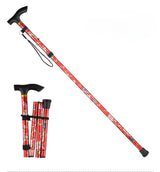 Hiking Camping Mountaineering Poles Printing Walking Stick Telescopic Baton Trekking Poles Folding Cane Crutches Pole Unisex