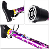 Walking Sticks For Elderly Women Men Lightweight Foldable Telescopic 93cm Adjustable Folding Floral Metal Cane Climbing Hiking