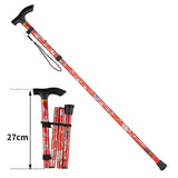 Hiking Camping Mountaineering Poles Printing Walking Stick Telescopic Baton Trekking Poles Folding Cane Crutches Pole Unisex