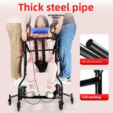 Upgrade Eight Wheeled Rollator Walker with Handbrake, Lower Limb Rehabilitation Training Standing Stands Walkers for The Elderly