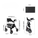 ‌440lbs Heavy-Duty Senior Mobility Rollator Walkers Foldable Sit /Push Walker /Shopping Basket&Adjustable Handles‌ Shopping Cart