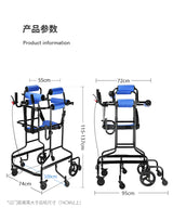 Upgrade Eight Wheeled Rollator Walker with Handbrake, Lower Limb Rehabilitation Training Standing Stands Walkers for The Elderly