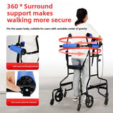 Upgrade Eight Wheeled Rollator Walker with Handbrake, Lower Limb Rehabilitation Training Standing Stands Walkers for The Elderly
