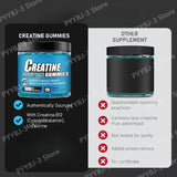 Creatine Monohydrate Infused Gummies with Vitamin B12 Muscle Growth Strength Pre-Workout Fitness Healthcare Supplement 120pcs