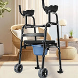 The elderly walking walker multi-functional four-legged crutches walking hemiplegia rehabilitation