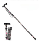 Hiking Camping Mountaineering Poles Printing Walking Stick Telescopic Baton Trekking Poles Folding Cane Crutches Pole Unisex