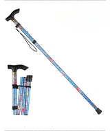 Hiking Camping Mountaineering Poles Printing Walking Stick Telescopic Baton Trekking Poles Folding Cane Crutches Pole Unisex
