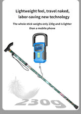 Hiking Camping Mountaineering Poles Printing Walking Stick Telescopic Baton Trekking Poles Folding Cane Crutches Pole Unisex