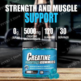 Creatine Monohydrate Infused Gummies with Vitamin B12 Muscle Growth Strength Pre-Workout Fitness Healthcare Supplement 120pcs