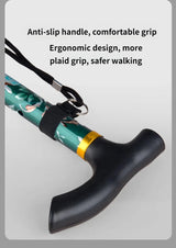 Hiking Camping Mountaineering Poles Printing Walking Stick Telescopic Baton Trekking Poles Folding Cane Crutches Pole Unisex