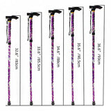 Walking Sticks For Elderly Women Men Lightweight Foldable Telescopic 93cm Adjustable Folding Floral Metal Cane Climbing Hiking