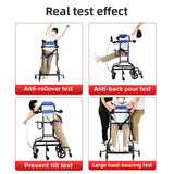 Upgrade Eight Wheeled Rollator Walker with Handbrake, Lower Limb Rehabilitation Training Standing Stands Walkers for The Elderly