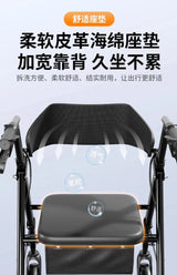 Folding Rollator Walkers for Seniors & Aluminum 4 Wheel Adult Walker Mobility Walkers Walking Stick with Seat Transport Chairs