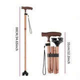 Aluminium Elbow Crutches Folding Cane with Led Light Adjustable Hiking Walking Cane Stick for Elderly with Cushion T Handle