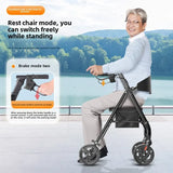 Folding Rollator Walkers for Seniors & Aluminum 4 Wheel Adult Walker Mobility Walkers Walking Stick with Seat Transport Chairs