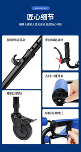 Upgrade Eight Wheeled Rollator Walker with Handbrake, Lower Limb Rehabilitation Training Standing Stands Walkers for The Elderly