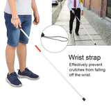 Folding Blind Cane Aluminum Walking Stick Crutch Reflective Blind Walking Stick Crutch Cane For Visually Impaired About 124 Cm